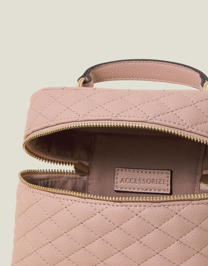 Quilted Top Handle Cross-Body Bag, Nude (NUDE), large