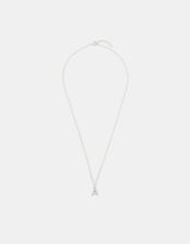Sterling Silver Initial Pendant Necklace, Silver (ST SILVER), large