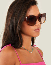 Tortoiseshell Chunky Cateye Sunglasses, , large