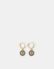 14ct Gold-Plated Evil Eye Hoop Earrings, , large