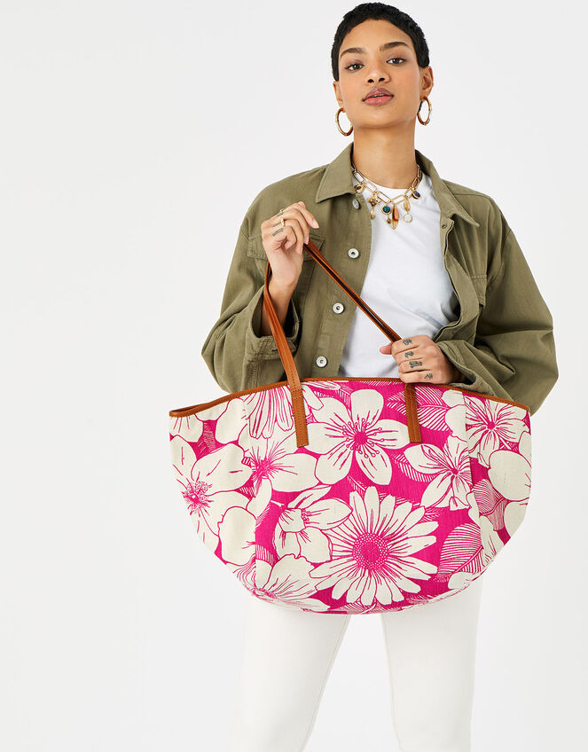 Perla Print Shopper , Pink (PINK), large