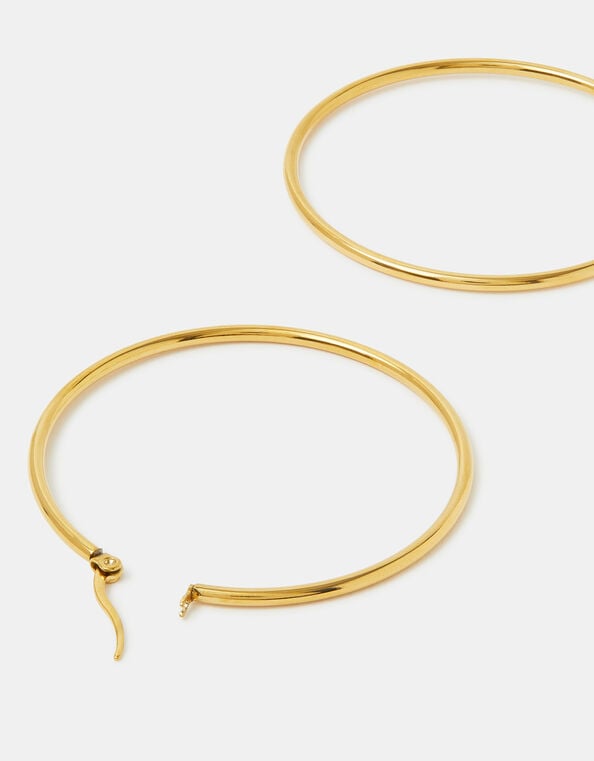 Large Stainless Steel Hoop Earrings, , large