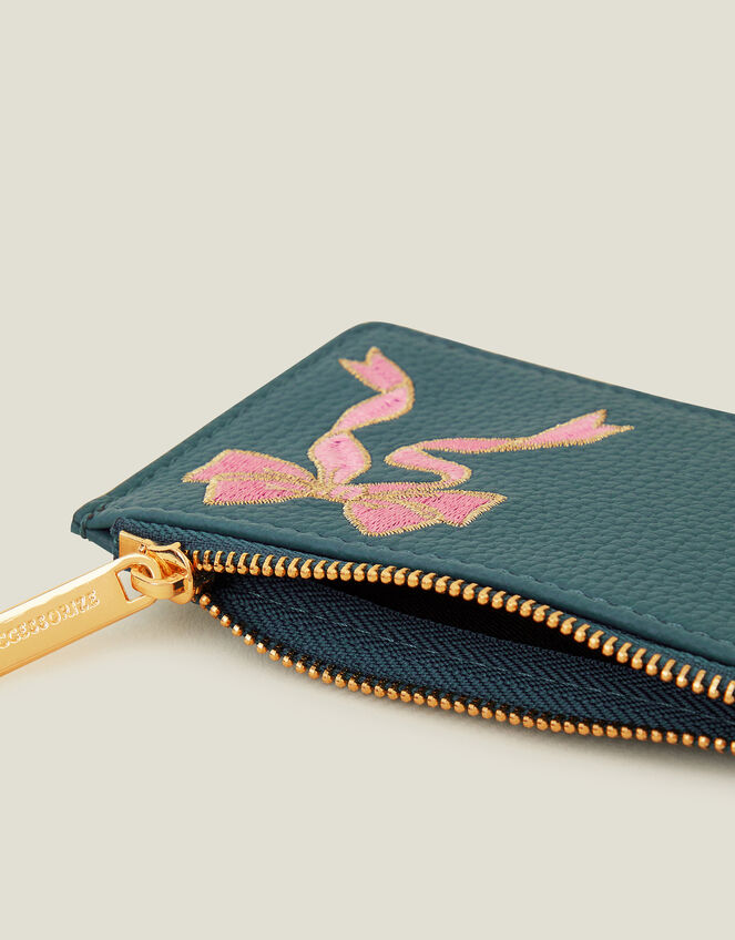 Bow Faux Leather Card Holder, , large