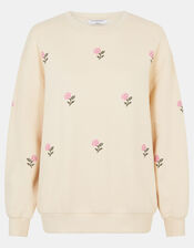 Floral Embroidered Jumper, Ivory (IVORY), large
