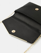 Embellished Envelope Clutch Bag, Black (BLACK), large