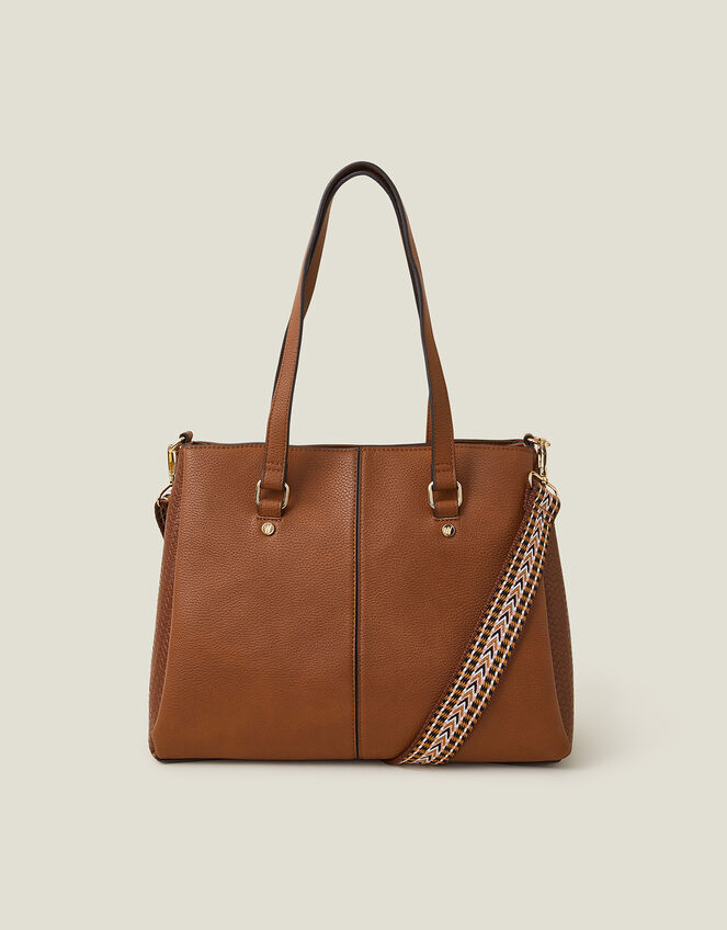 Webbing Strap Shoulder Bag, Tan (TAN), large