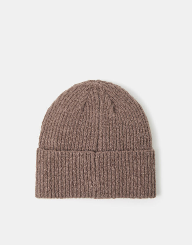 Heart Embroidered Beanie Hat, Mink (MINK), large