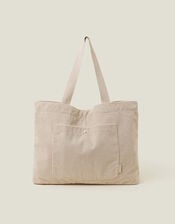 Corduroy Shopper Bag, Cream (CREAM), large
