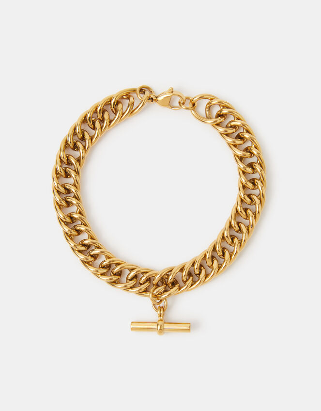 Stainless Steel Chunky T-Bar Bracelet, , large