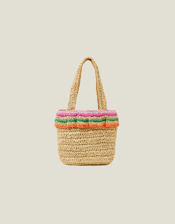 Girls Raffia Straw Bag, , large