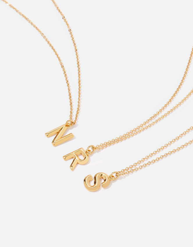 14ct Gold-Plated Initial Pendant Necklace, Gold (GOLD), large
