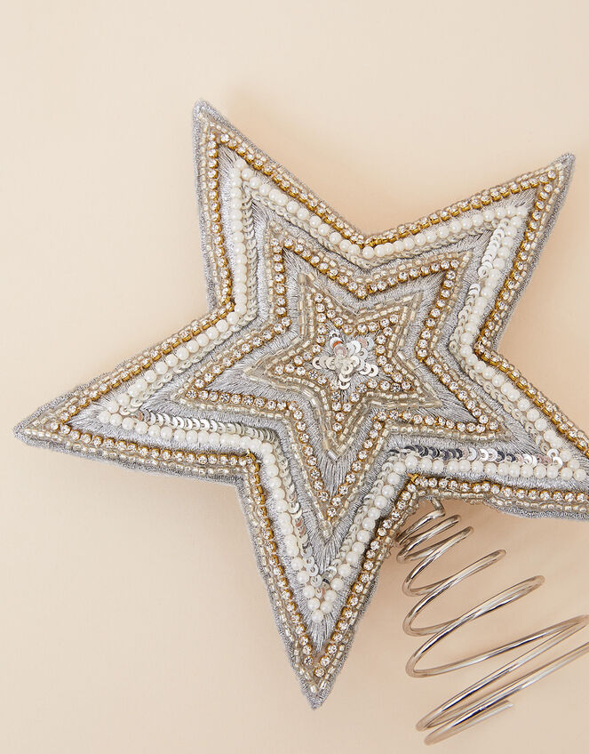 Star Christmas Tree Topper, Silver (SILVER), large