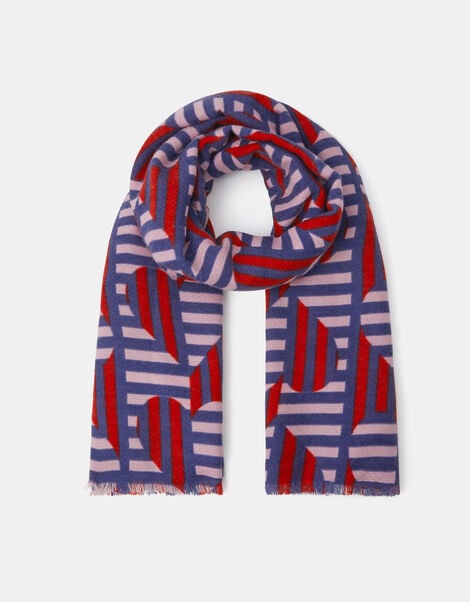 Lightweight Heart Stripe Scarf, , large