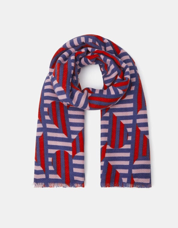 Lightweight Heart Stripe Scarf, , large