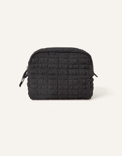Seersucker Make Up Bag, Black (BLACK), large