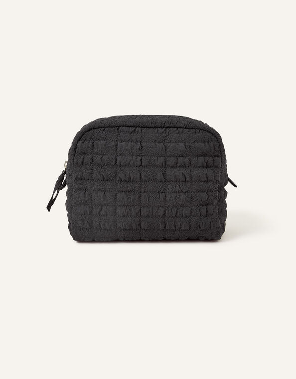Seersucker Make Up Bag, Black (BLACK), large