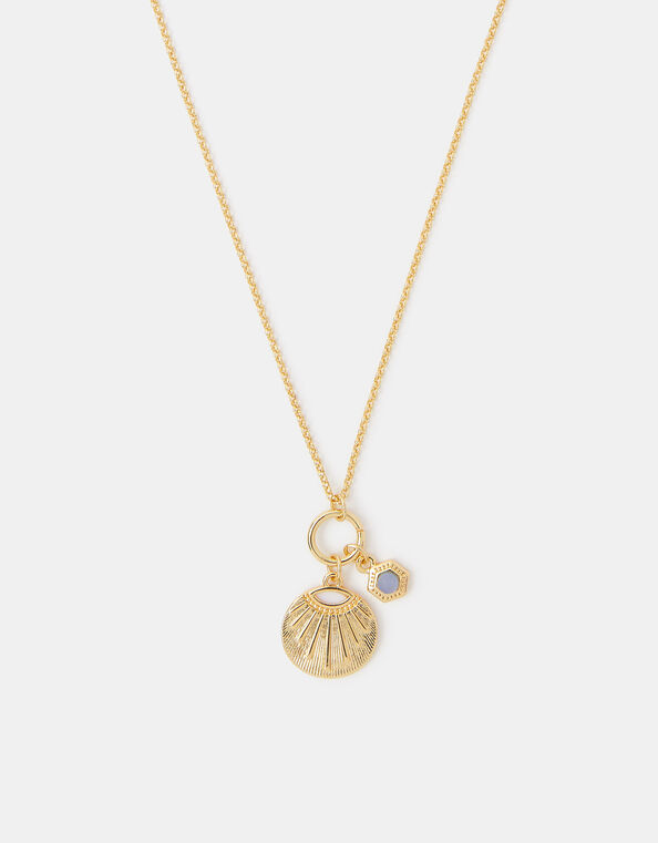 14ct Gold-Plated Sun Disc Pendant Necklace, , large