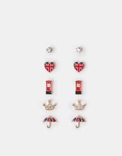 5-Pack London Stud Earrings, , large