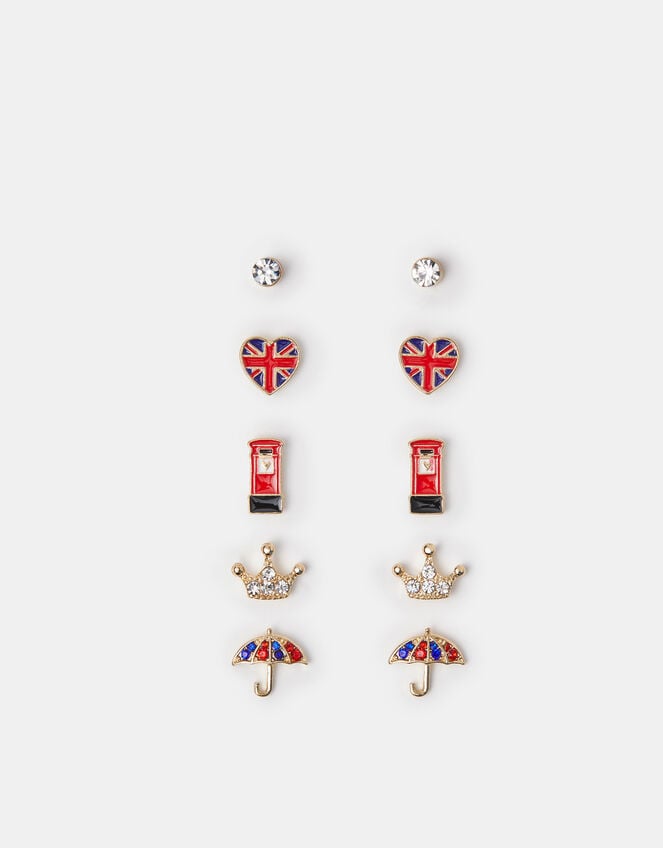 5-Pack London Stud Earrings, , large