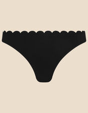 Scallop Trim Bikini Bottoms, Black (BLACK), large