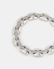 Diamanté Chunky Chain Bracelet, , large
