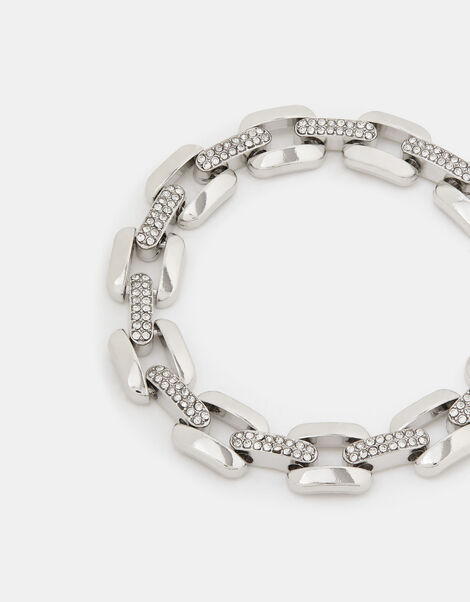 Diamanté Chunky Chain Bracelet, , large