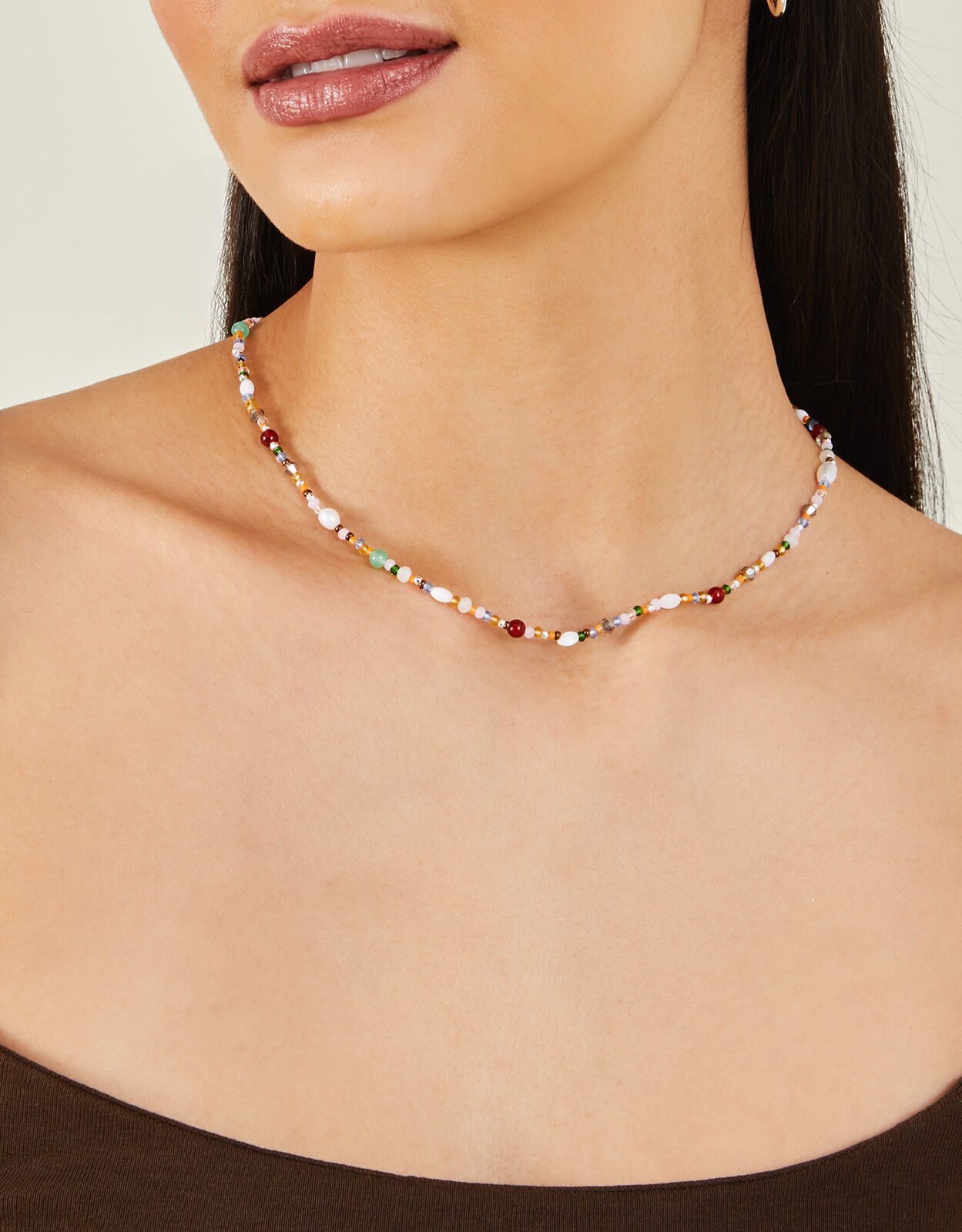 Sterling Silver Plated Pearl Beaded Necklace
