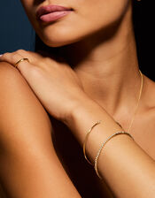 2-Pack 14ct Gold-Plated Stretch Tennis Bracelet & Bangle, , large