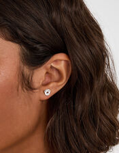 Sterling Silver Flat Knot Stud Earrings, , large