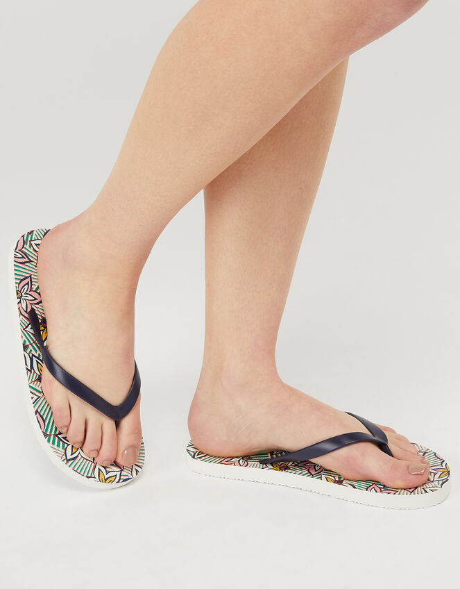 Floral Print EVA Flip Flops, Multi (BRIGHTS-MULTI), large
