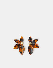 Tort Flower Statement Stud Earrings, , large