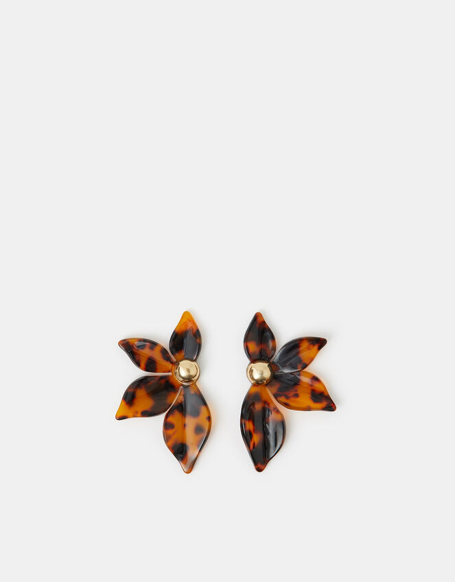 Tort Flower Statement Stud Earrings, , large