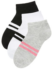Sporty Stripe Trainer Sock Multipack, , large