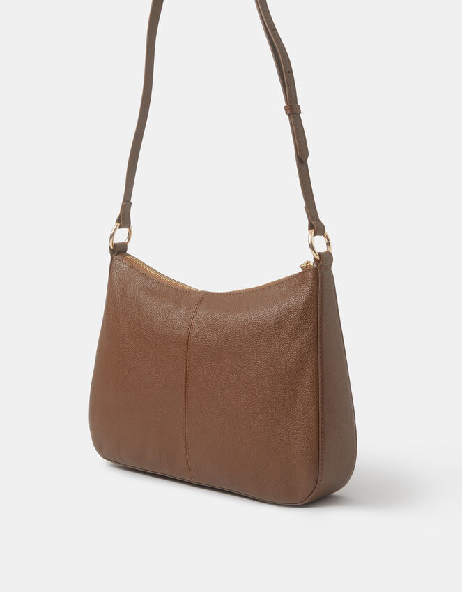 Curved Suede Crossbody Bag, , large