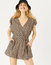 Leopard Print Playsuit, Leopard (LEOPARD), large