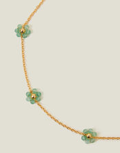 14ct Gold-Plated Beaded Flower Choker Necklace, , large