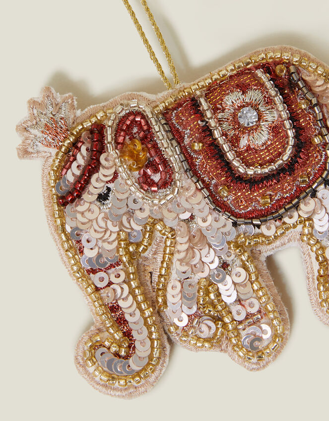 Embellished Elephant Christmas Tree Decoration, , large