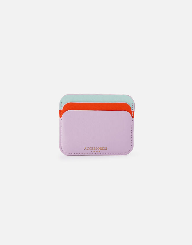 Curve Colour-Block Card Holder , Purple (LILAC), large