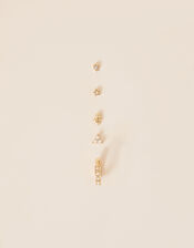 Gold-Plated Pearl Irregular Earrings 5 Pack, , large