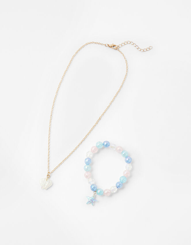 Shell Necklace and Starfish Bracelet Set, , large