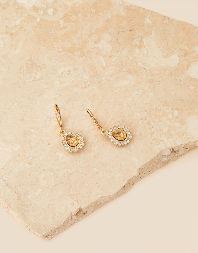 Pave Gem Drop Earrings, , large