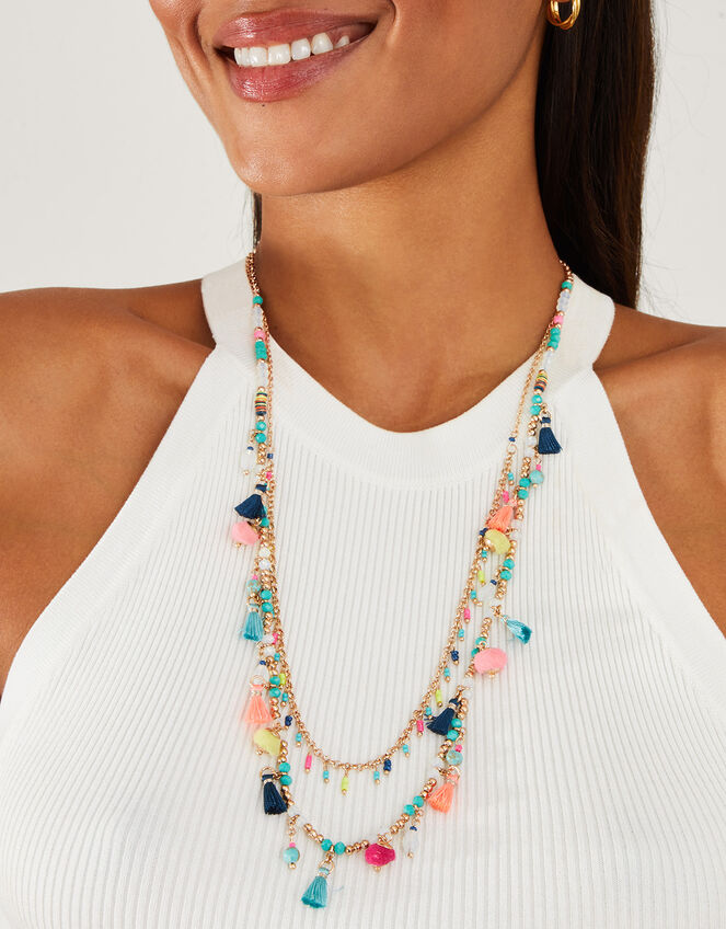Layered Tassel Necklace, , large