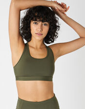 Multi-Strap Yoga Crop Top, Green (KHAKI), large