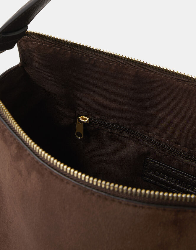 Slouchy Suedette Handbag, Brown (CHOCOLATE), large