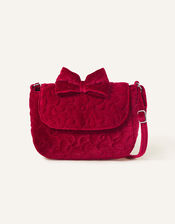 Girls Quilted Velvet Bag, Red (RED), large
