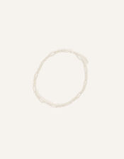 Sterling Silver-Plated Twisted Link Necklace, , large