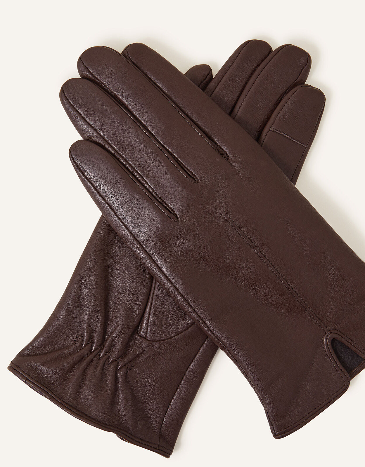 Chocolate brown leather deals gloves