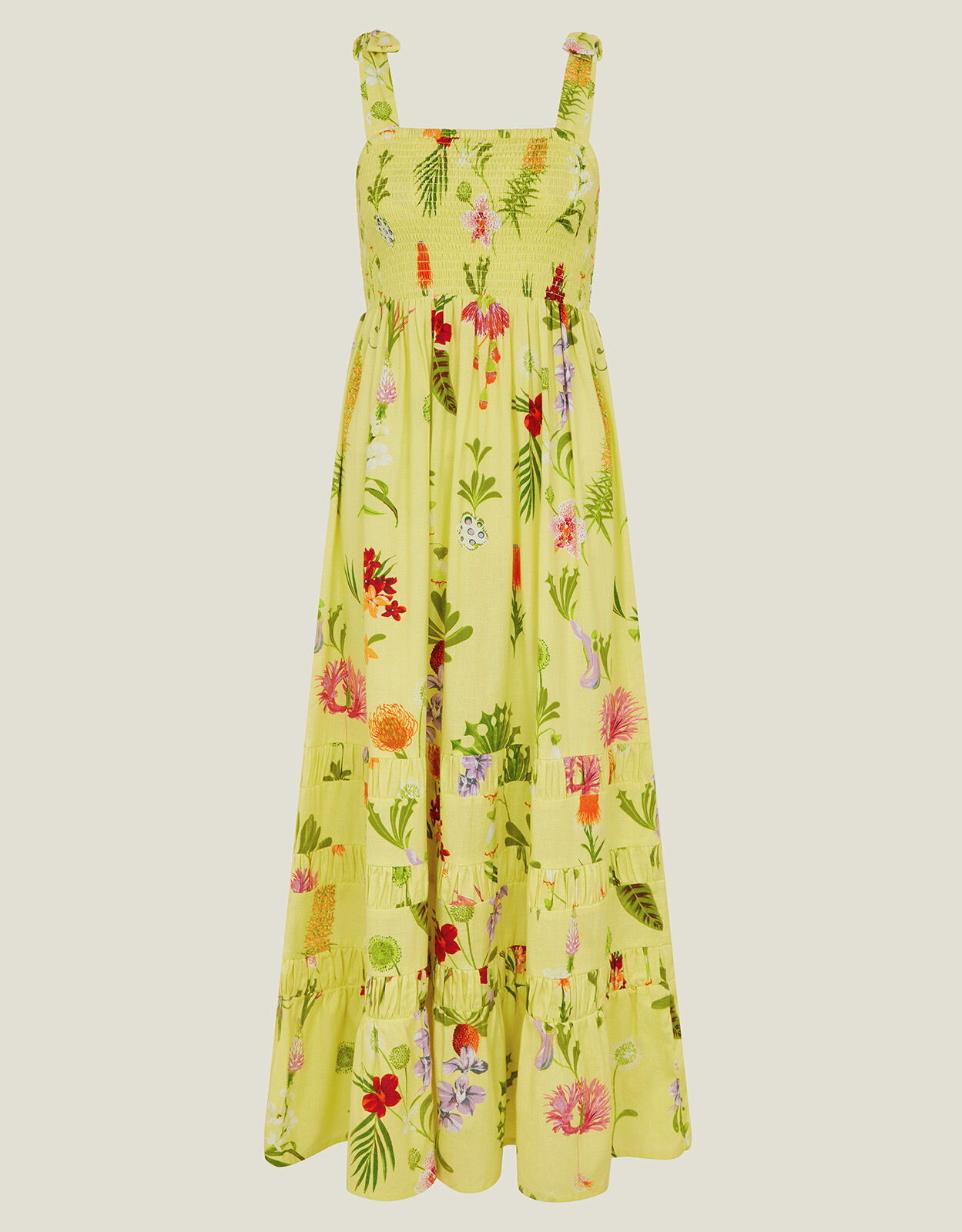 Botanical print maxi dress deals
