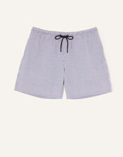 Mens Seersucker Stripe Swimming Shorts, Grey (GREY), large