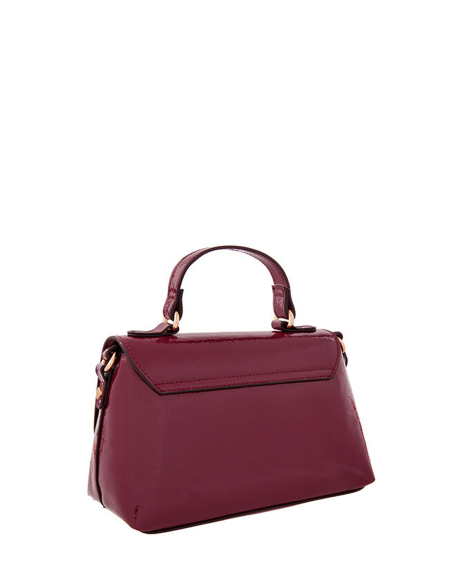 Patent Handheld Bag, Red (BURGUNDY), large